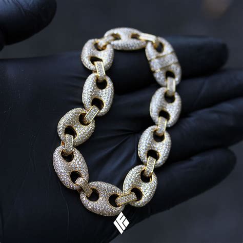 gucci gold and diamond bracelet|14k gold Gucci link bracelet.